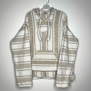 Earthbound‎ Trading Co Molina Cream & Tan Mexican Baja Jacket "Rug" Mens Size XL